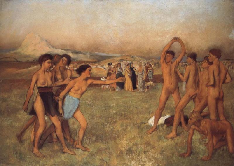 Germain Hilaire Edgard Degas Young Spartans Exercising oil painting image